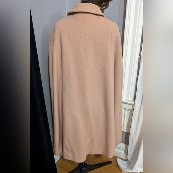 Vintage tan wool cape with collar, fully lined, OS, handmade - Picture 4 of 8